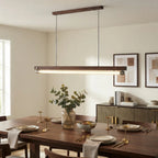 Modern Linear Pendant Light Over Dining Room Table