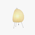 Front View of Illuminated Modern Paper Lantern Table Lamp Studio Display