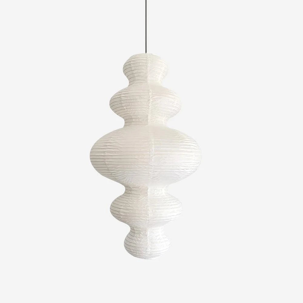 Modern Japandi Multi Tiered Silk Pendant Light Studio Product Shot