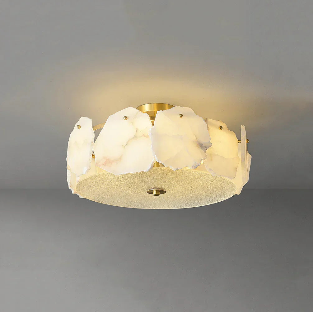 Alabaster Artze Brass Ceiling Light