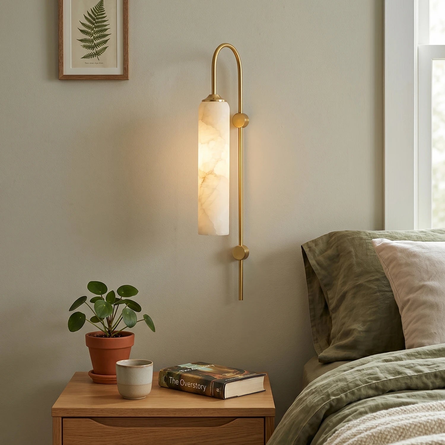 Alabaster Cylinder Tube Wall Sconce