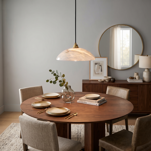 Alabaster Dome Pendant Lamp