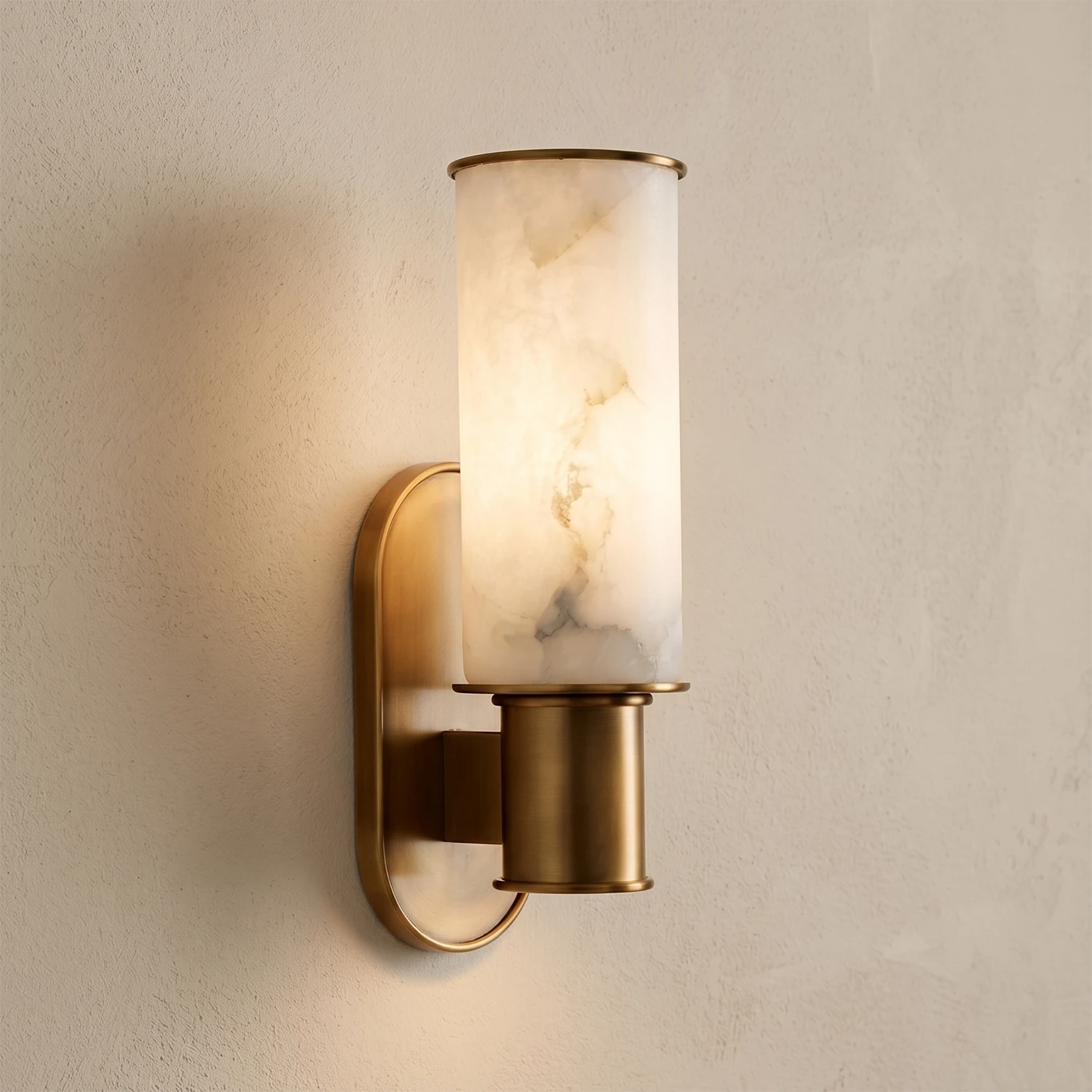 Alabaster Dualis Cylindrical Wall Sconce