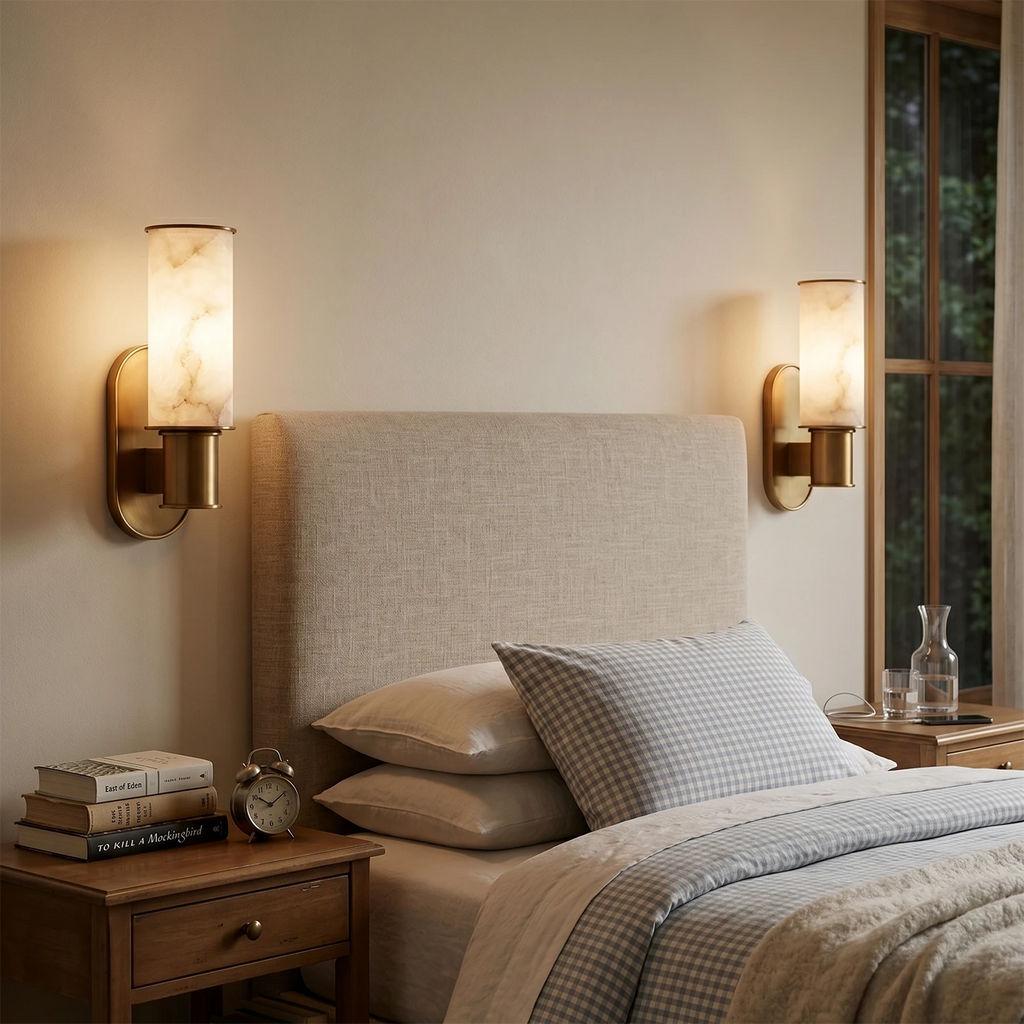Alabaster Dualis Cylindrical Wall Sconce