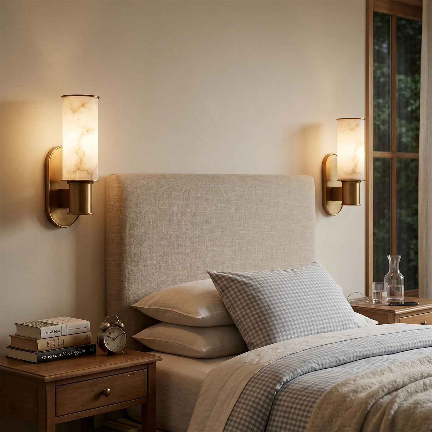 Alabaster Dualis Cylindrical Wall Sconce