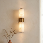 Alabaster Dualis Cylindrical Wall Sconce