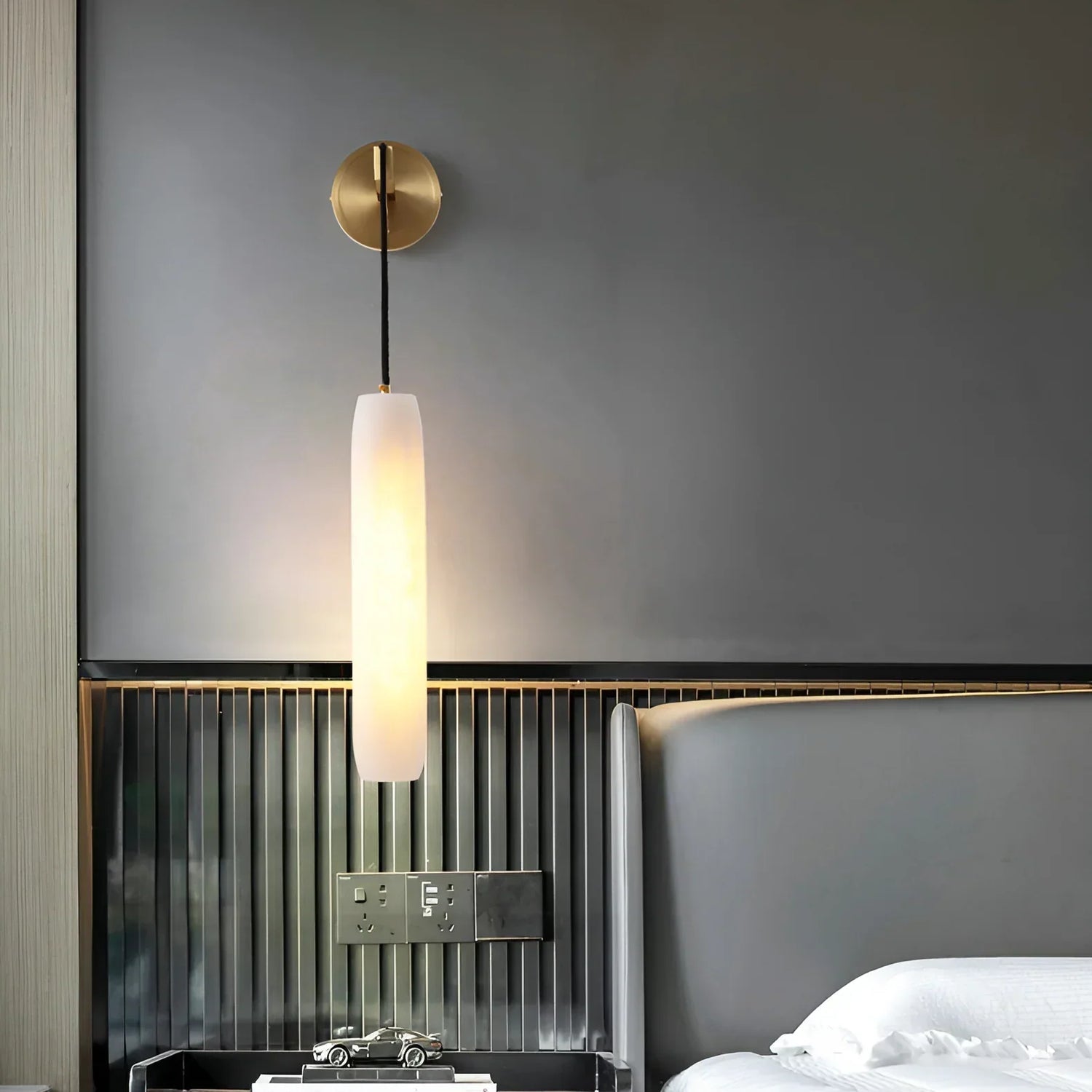 Alabaster Flute Wall Lamp