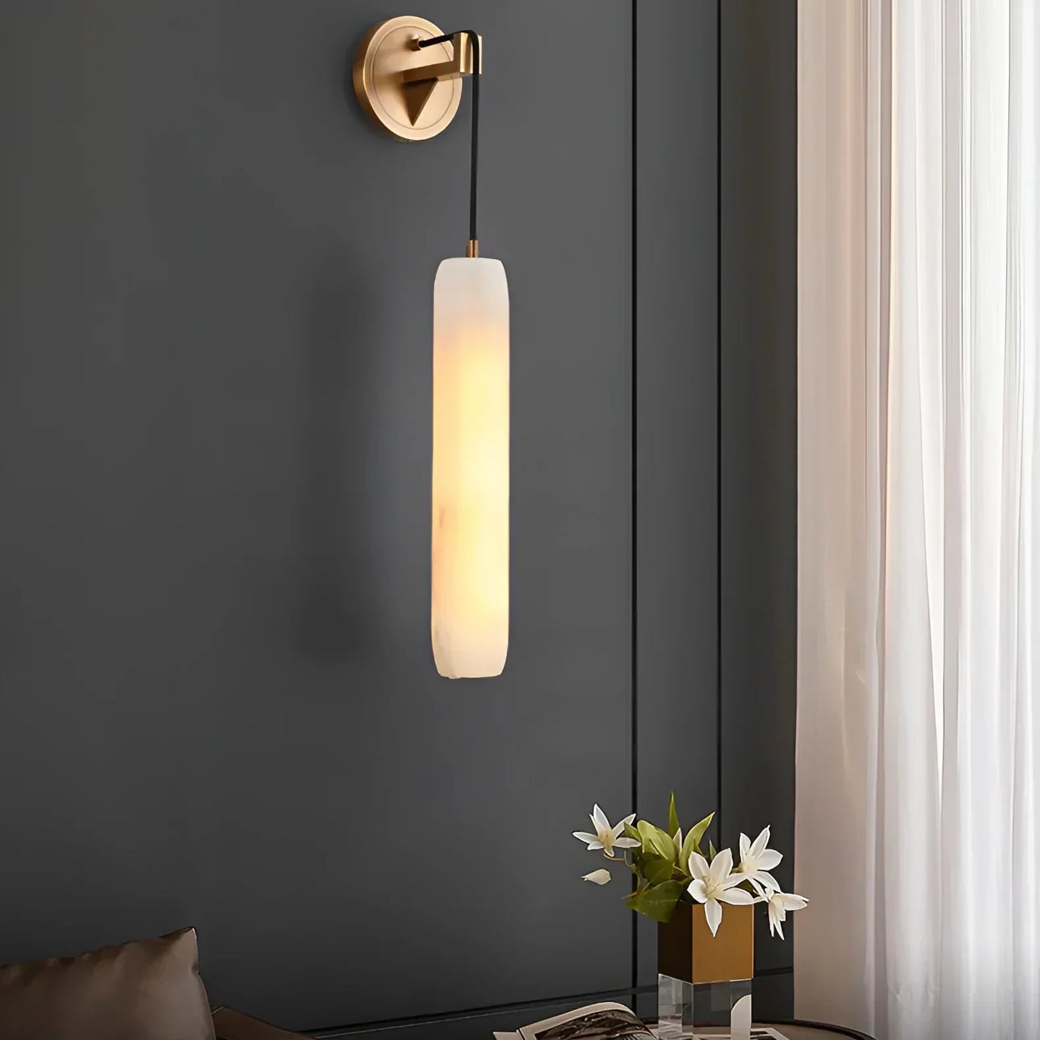 Alabaster Flute Wall Lamp