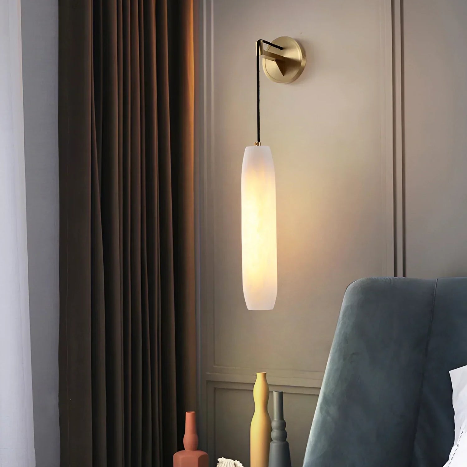 Alabaster Flute Wall Lamp