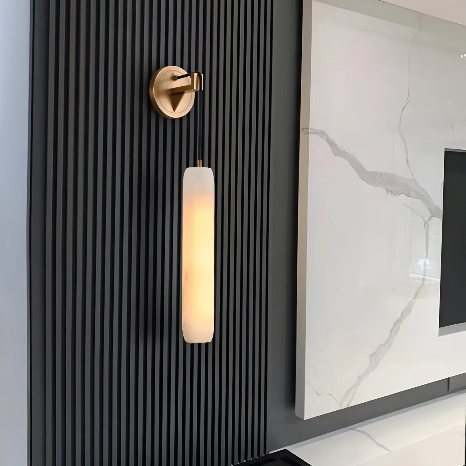 Alabaster Flute Wall Lamp