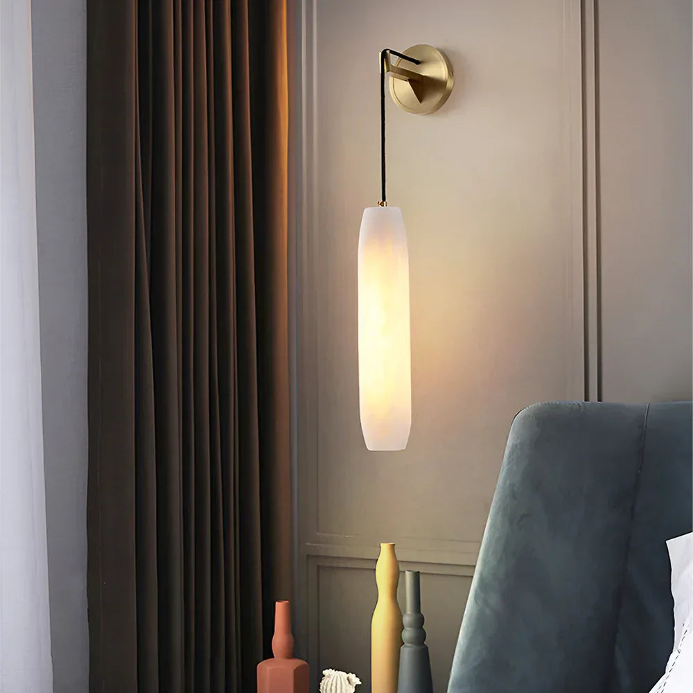 Alabaster Flute Wall Lamp