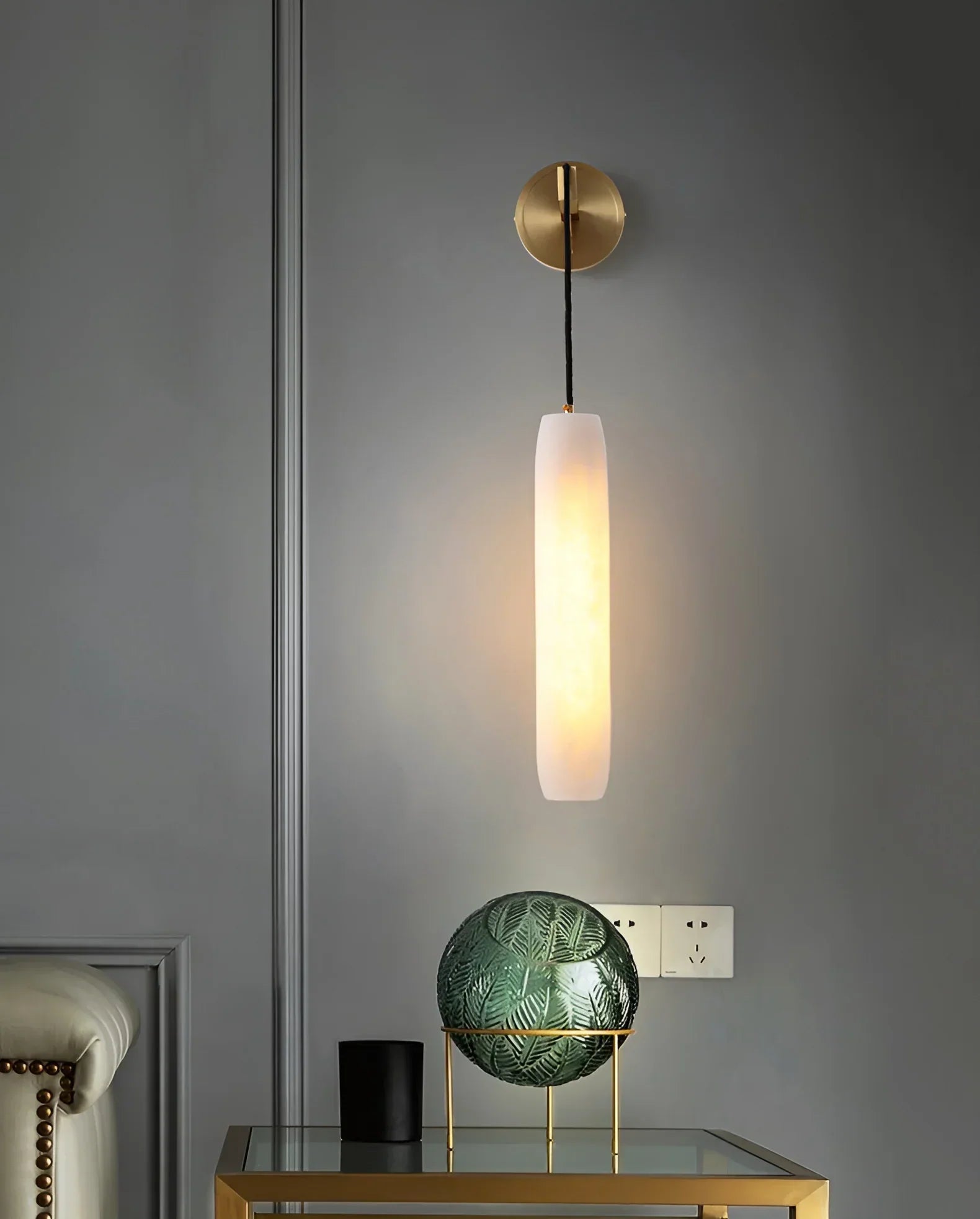 Alabaster Flute Wall Lamp