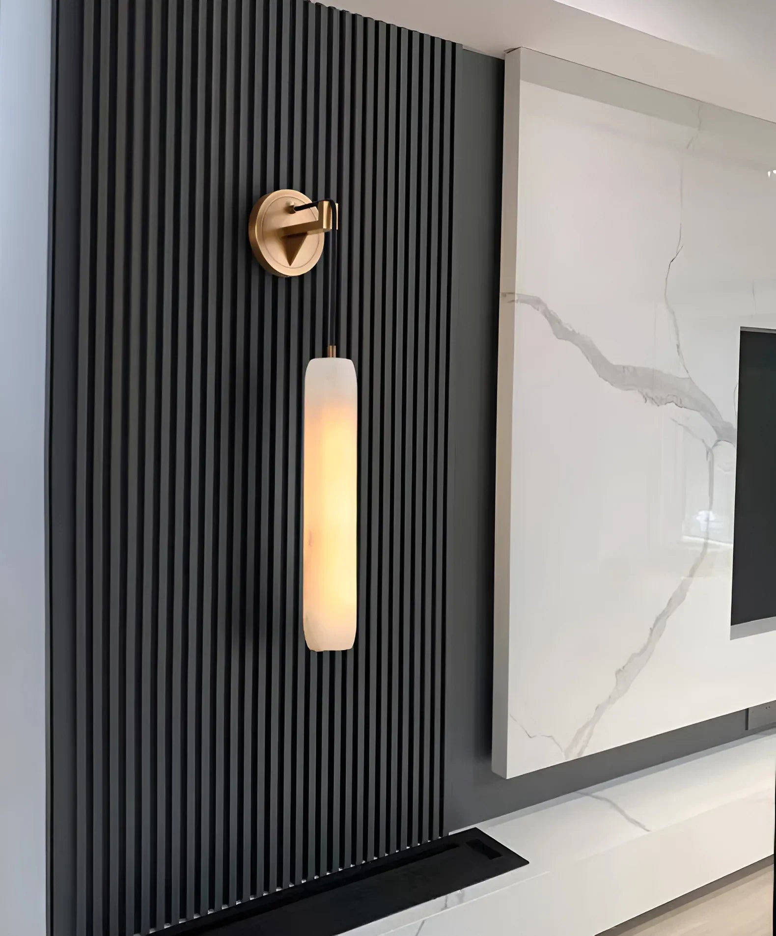 Alabaster Flute Wall Lamp