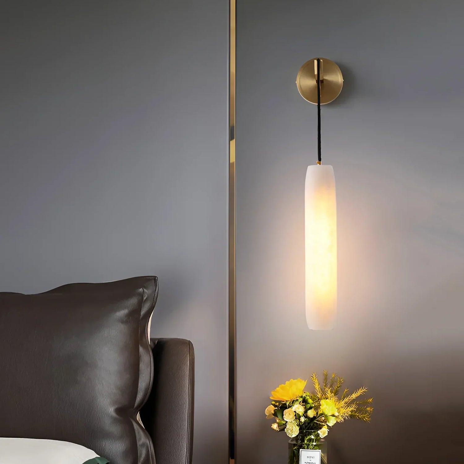 Alabaster Flute Wall Lamp