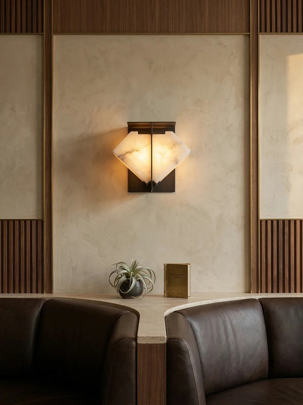 Alabaster Folded Wall Sconce