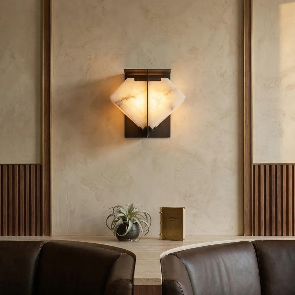 Alabaster Folded Wall Sconce