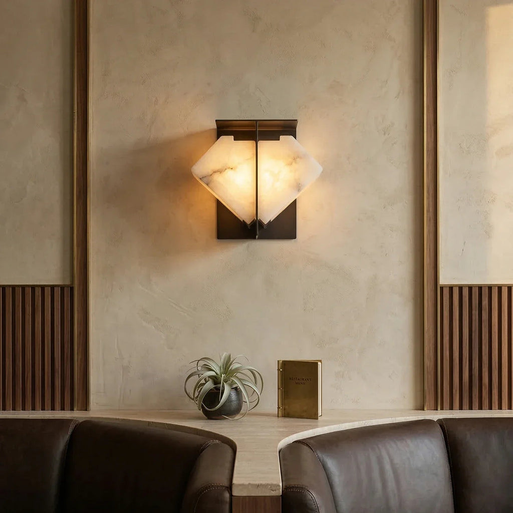 Alabaster Folded Wall Sconce