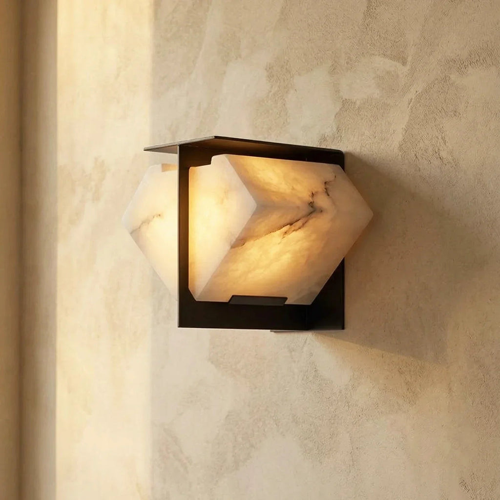 Alabaster Folded Wall Sconce