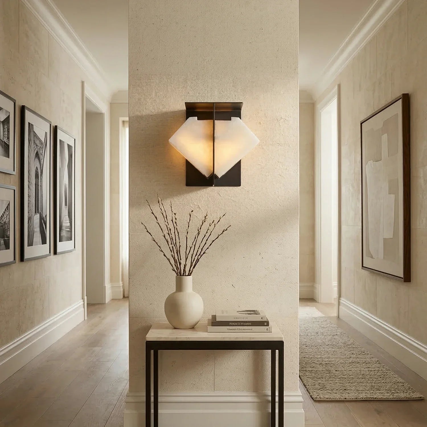 Alabaster Folded Wall Sconce
