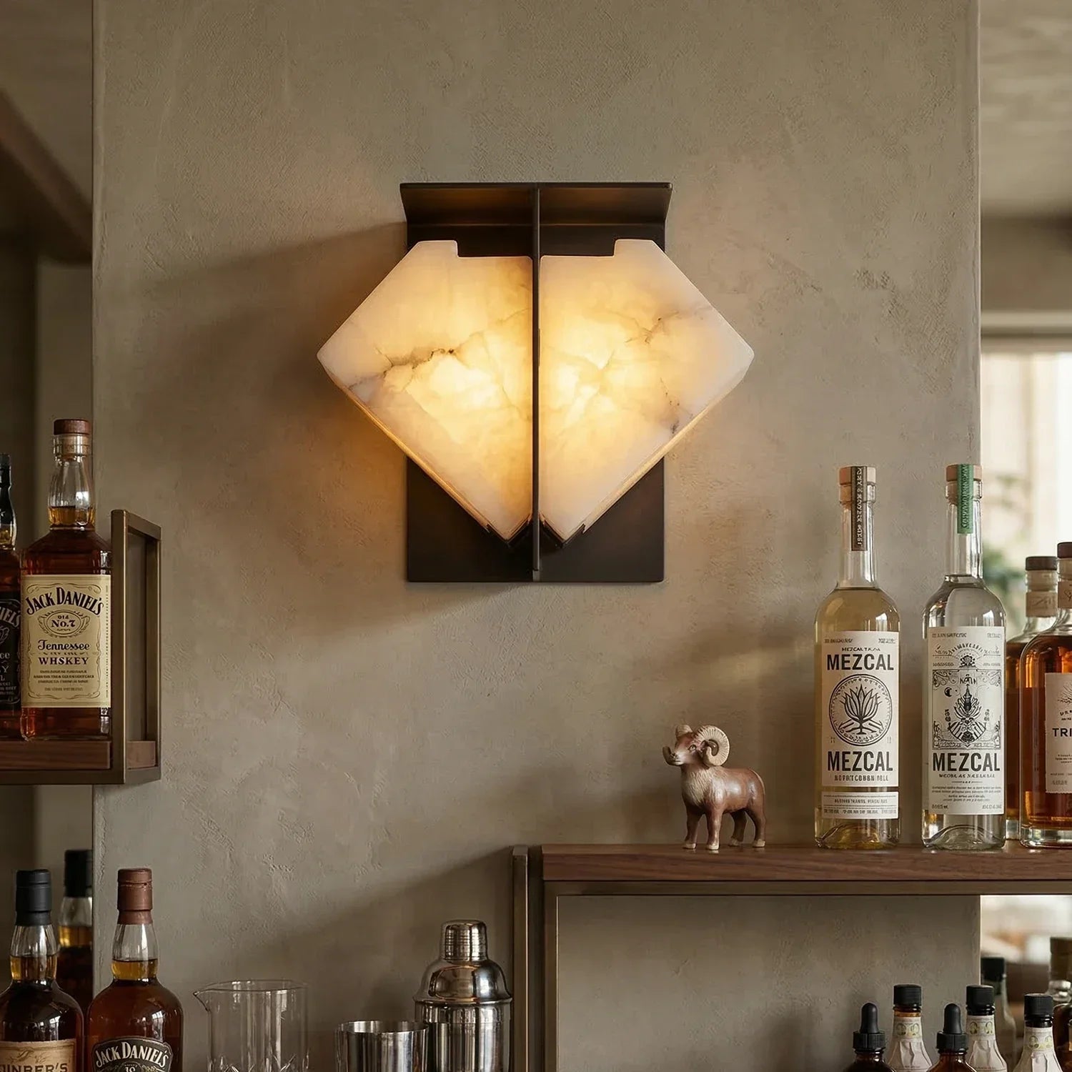 Alabaster Folded Wall Sconce