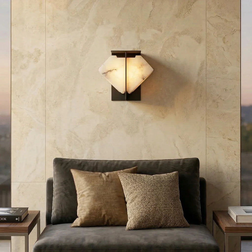 Alabaster Folded Wall Sconce