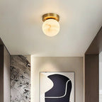 Alabaster Melange Brass Ceiling Light