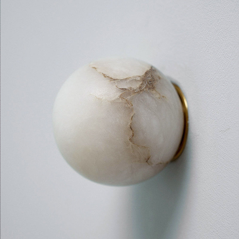 Alabaster Minimalist Round Wall Sconce