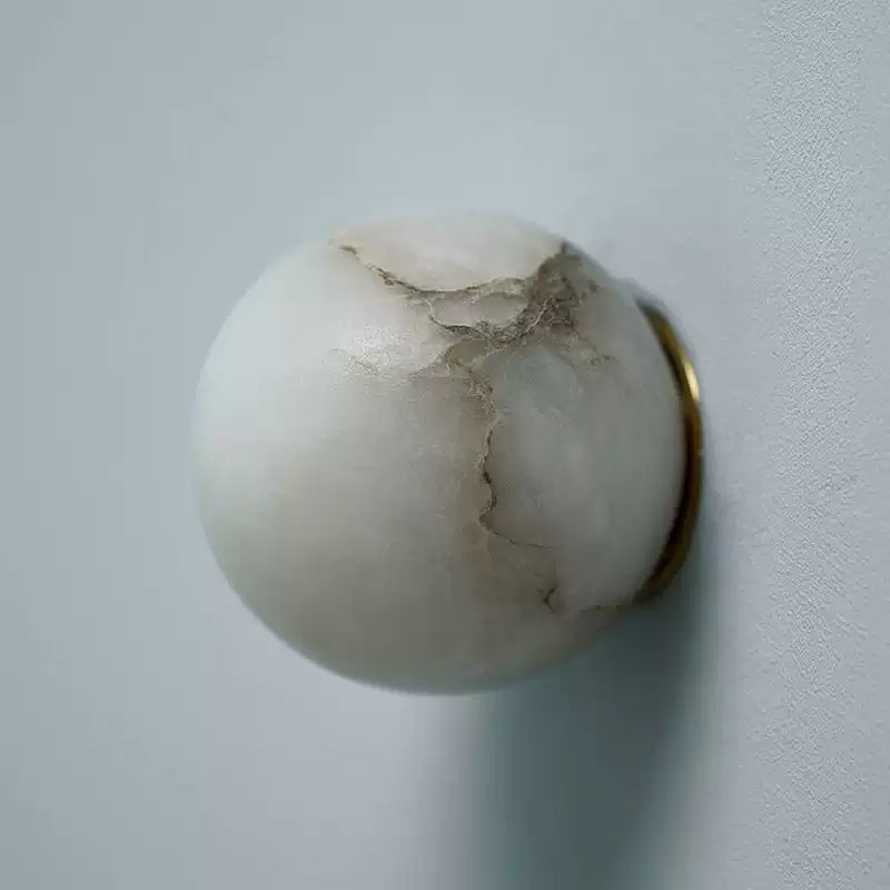 Alabaster Minimalist Round Wall Sconce
