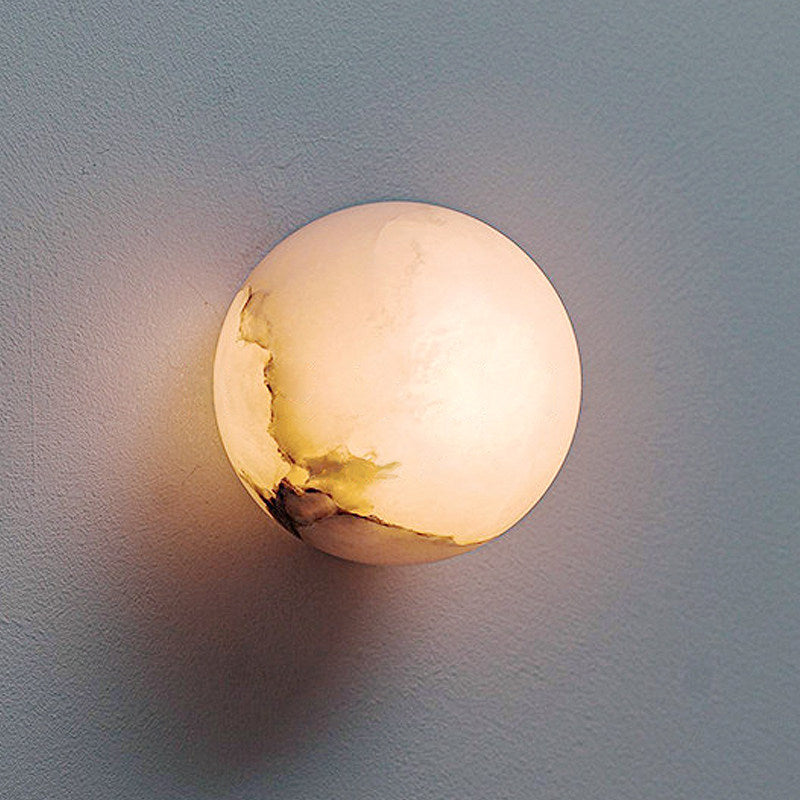 Alabaster Minimalist Round Wall Sconce