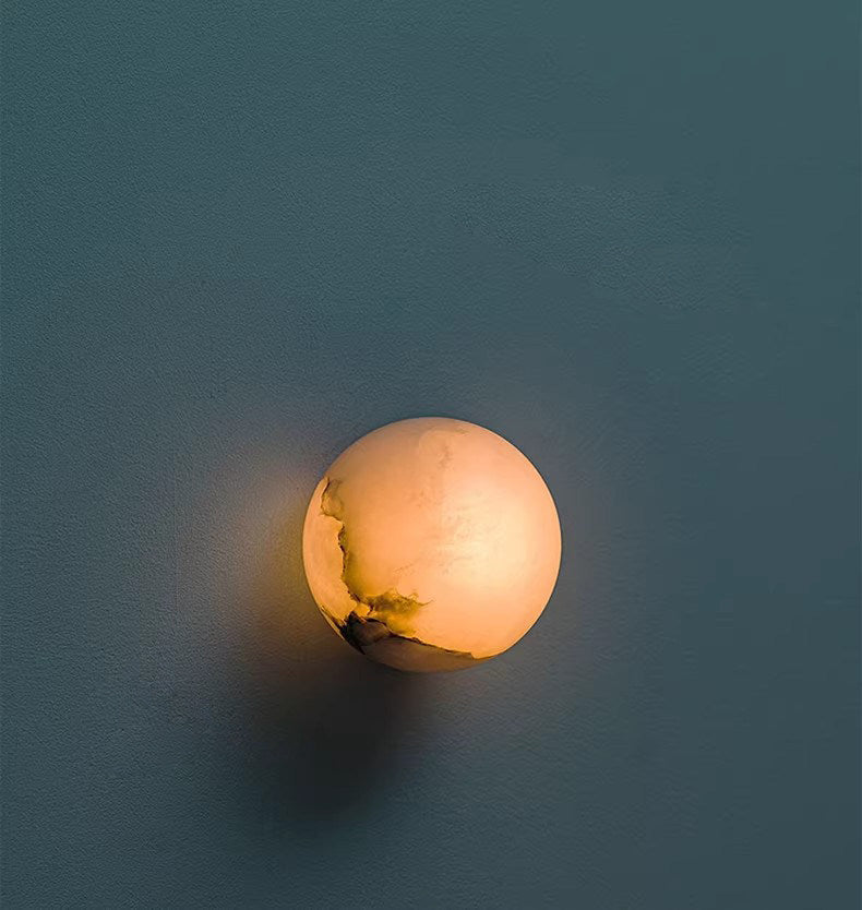 Alabaster Minimalist Round Wall Sconce