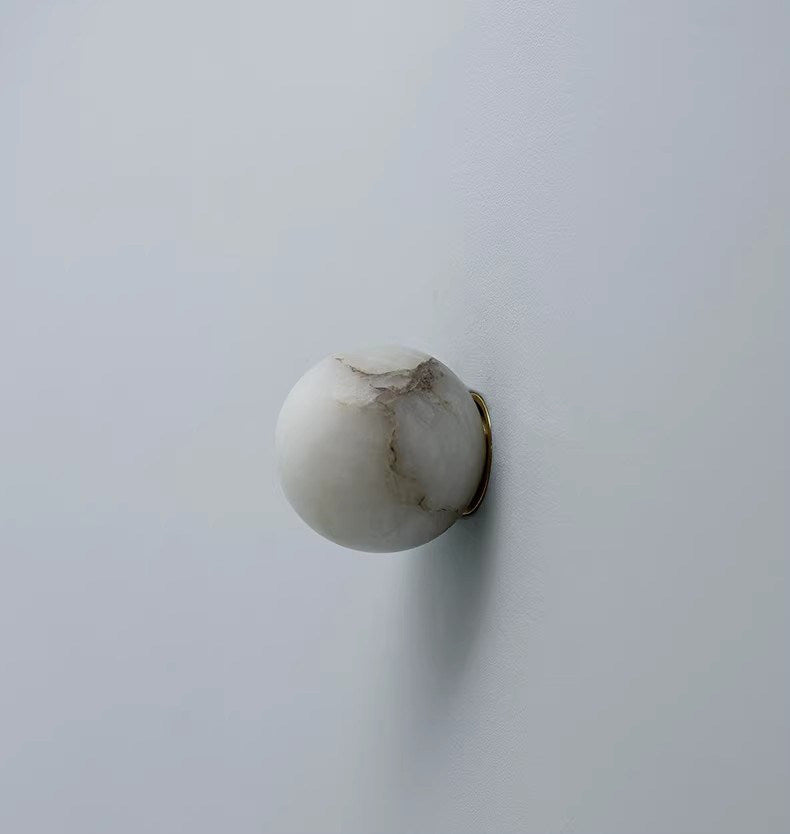 Alabaster Minimalist Round Wall Sconce