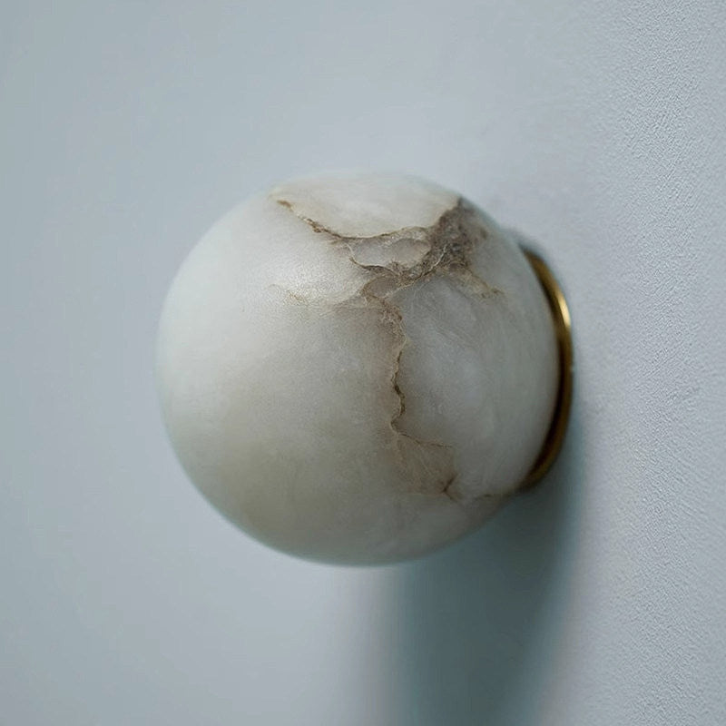 Alabaster Minimalist Round Wall Sconce