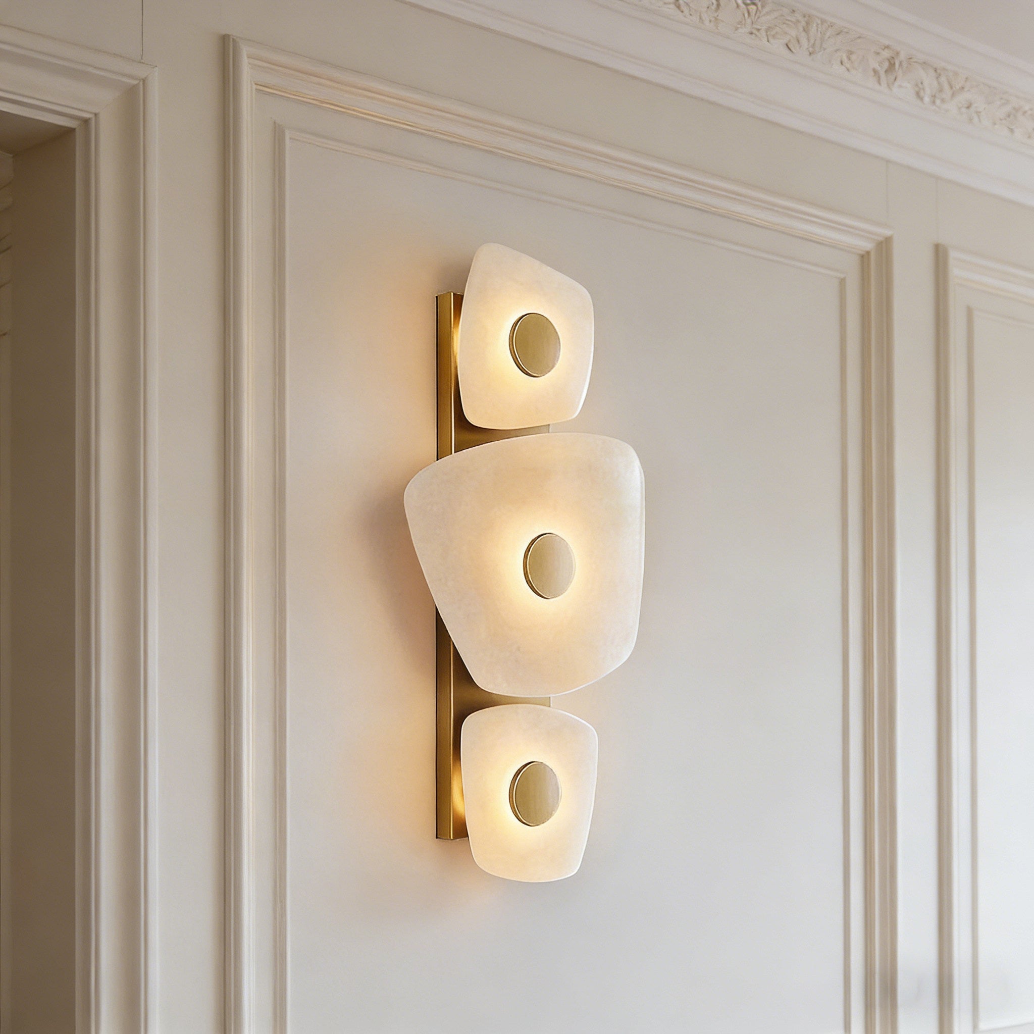 Alabaster Multi-Tier Wall Sconce