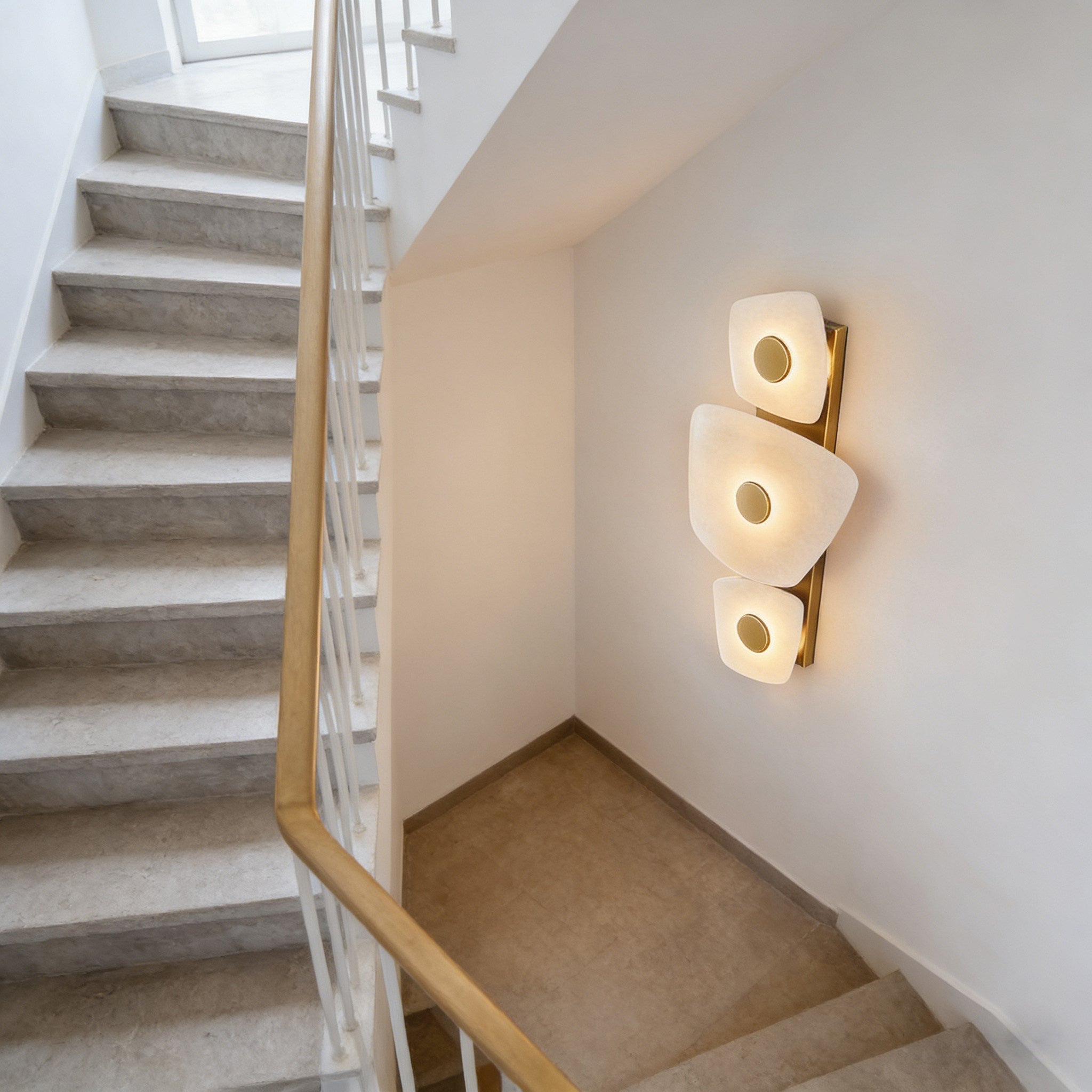 Alabaster Multi-Tier Wall Sconce