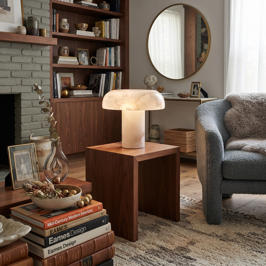 Alabaster Mushroom Table Lamp
