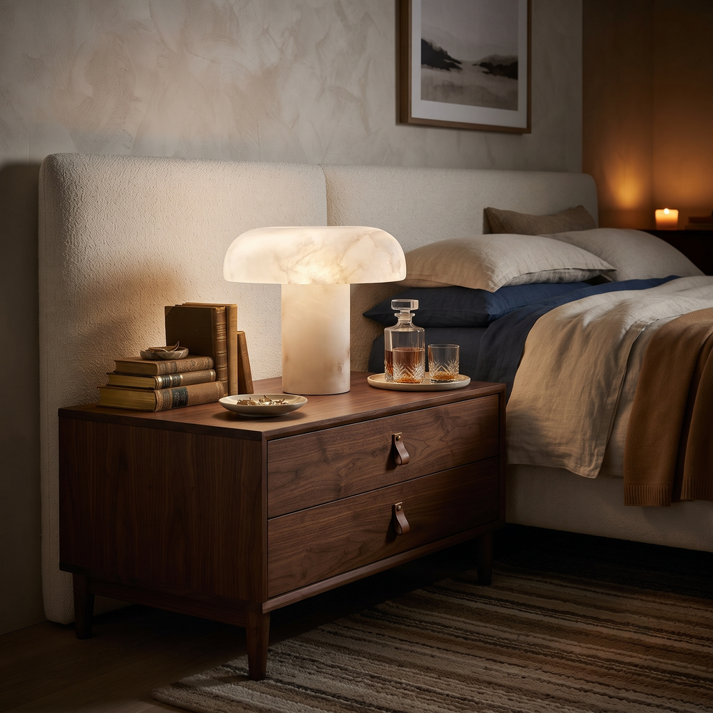 Alabaster Mushroom Table Lamp
