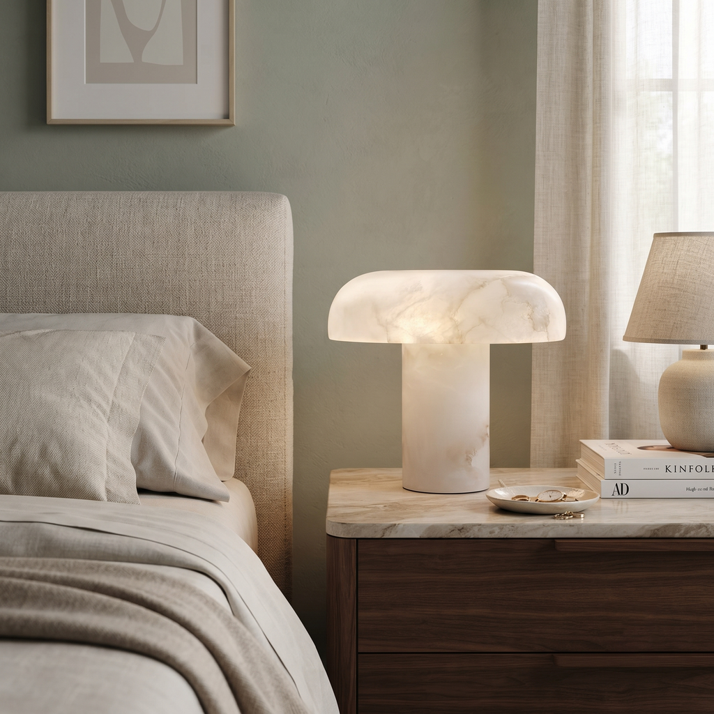 Alabaster Mushroom Table Lamp