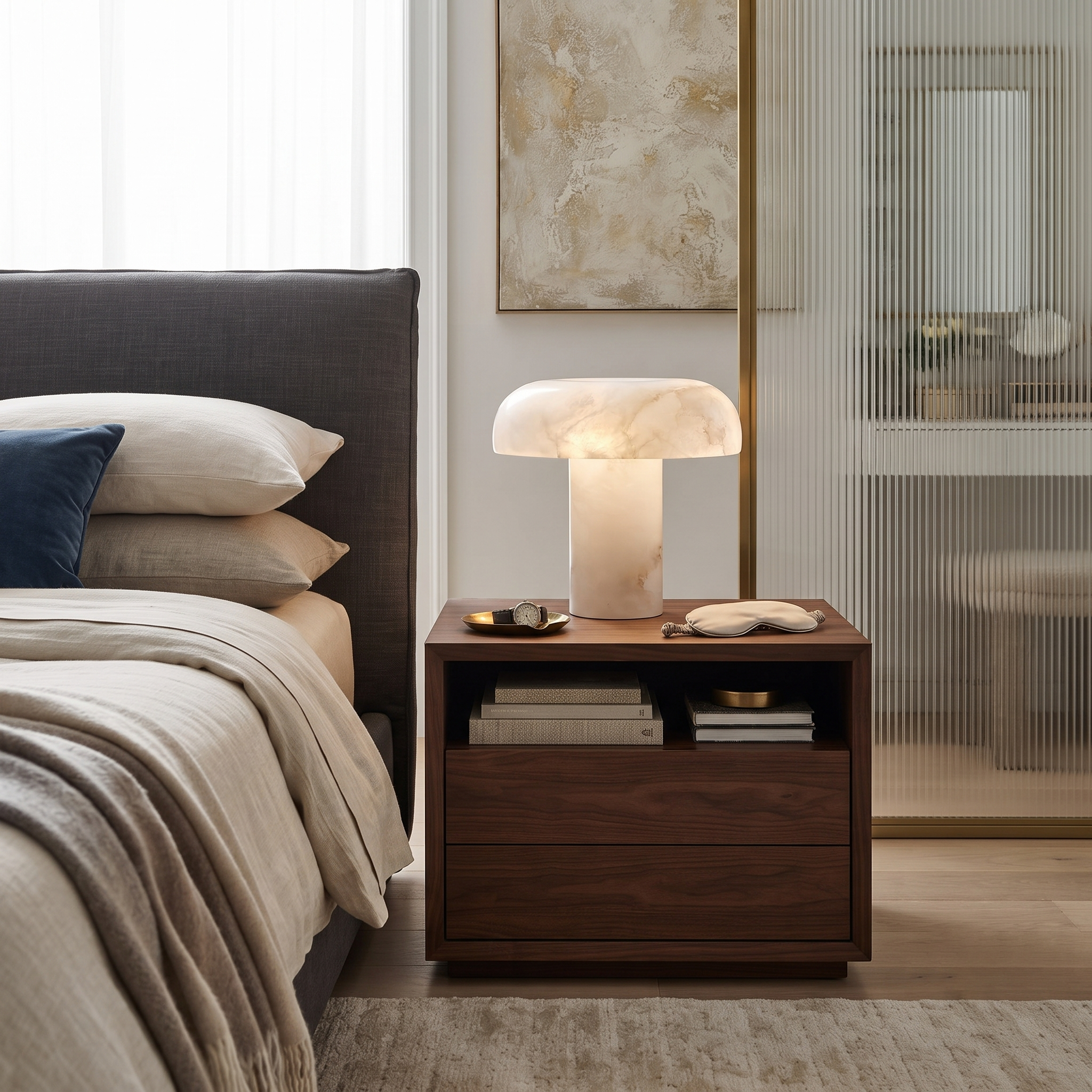 Alabaster Mushroom Table Lamp