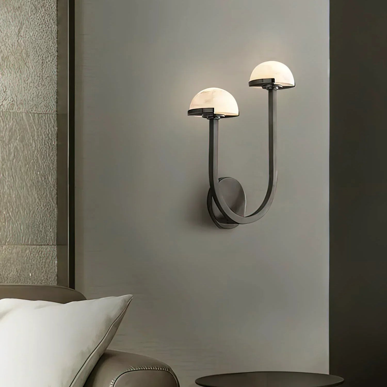Alabaster Mushroom Wall Lamp