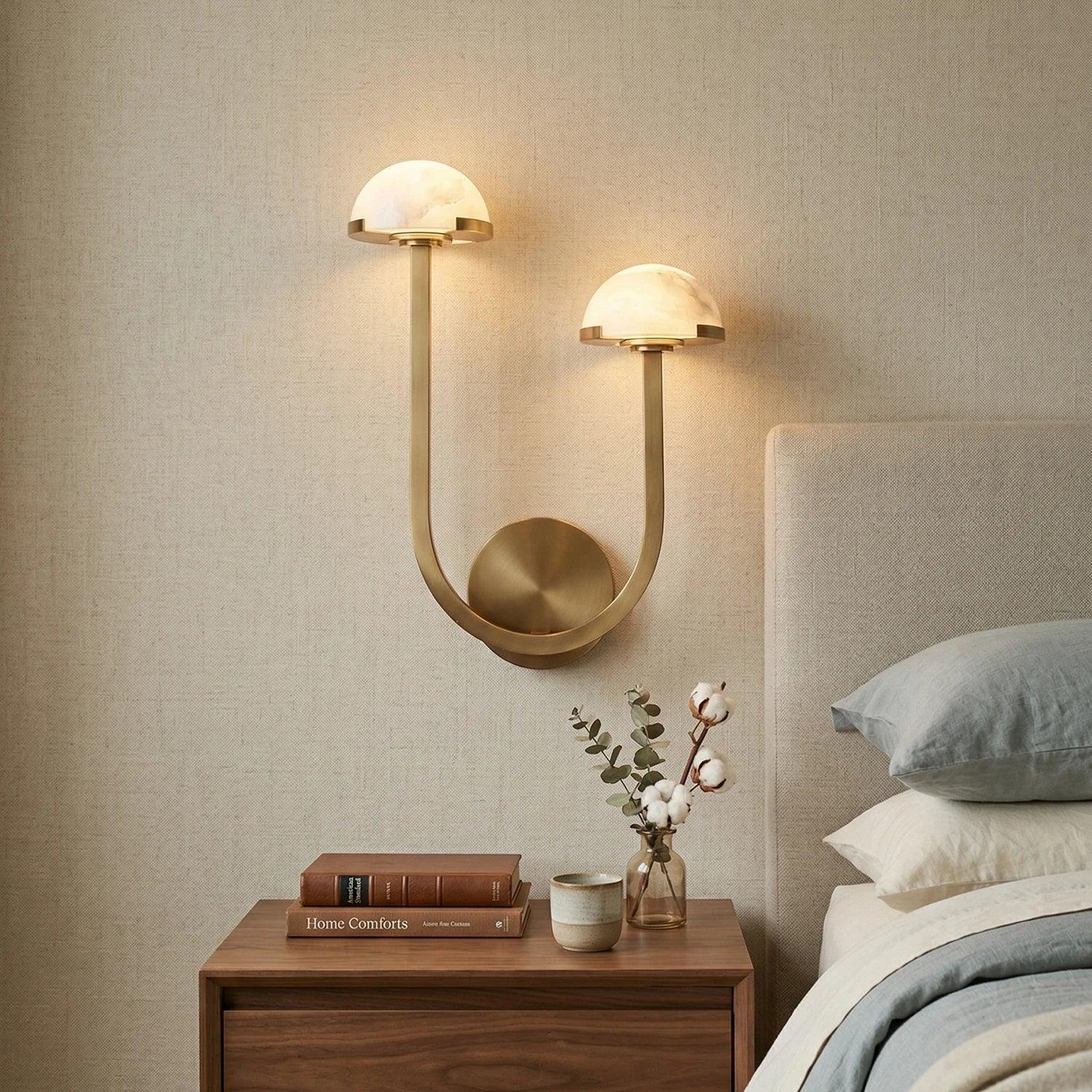 Alabaster Mushroom Wall Lamp
