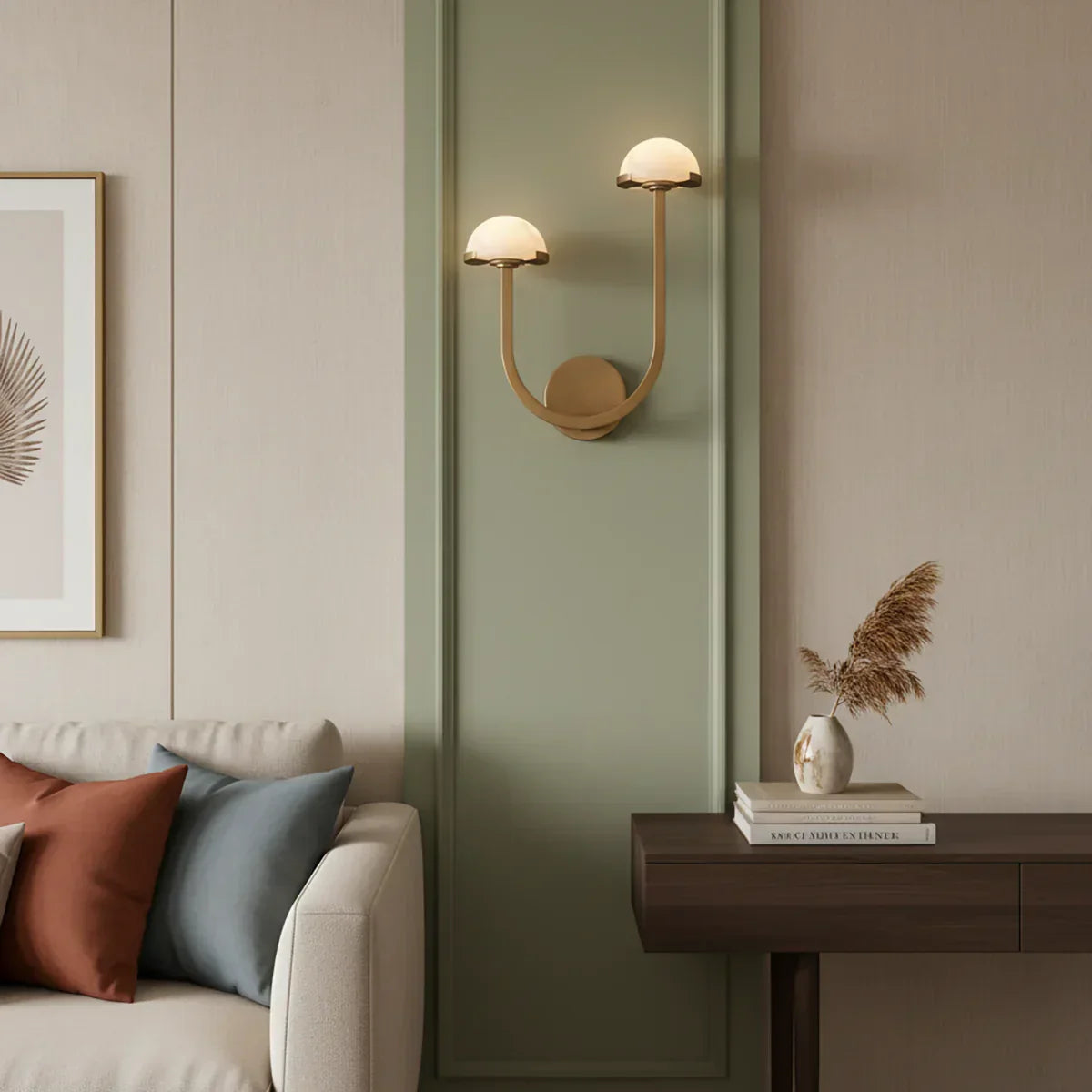 Alabaster Mushroom Wall Lamp