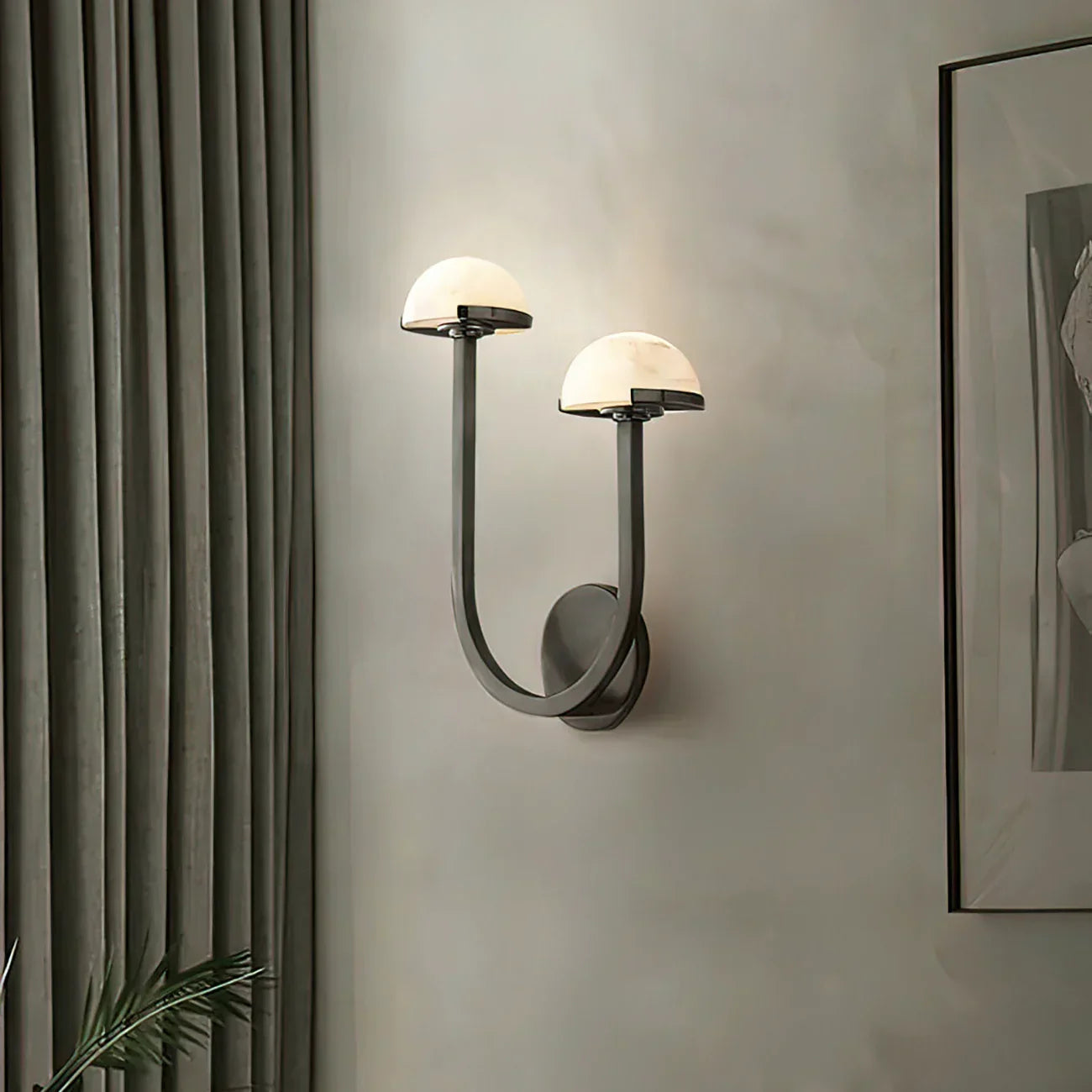 Alabaster Mushroom Wall Lamp