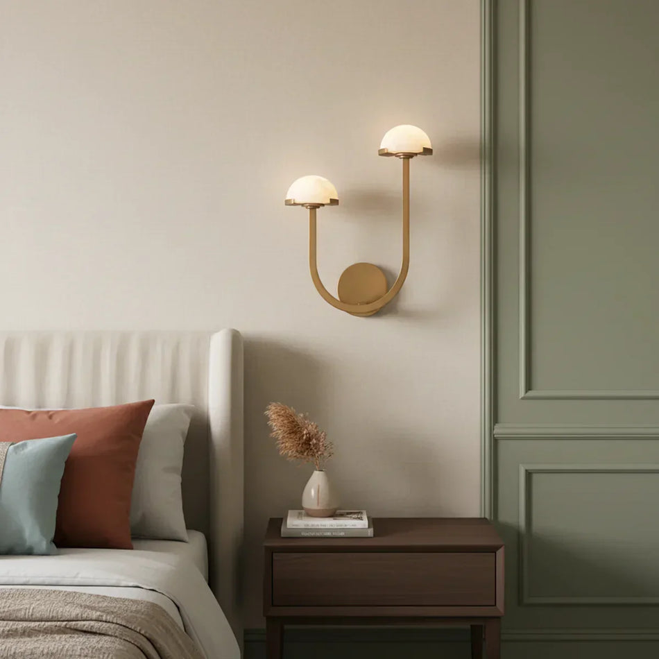 Alabaster Mushroom Wall Lamp