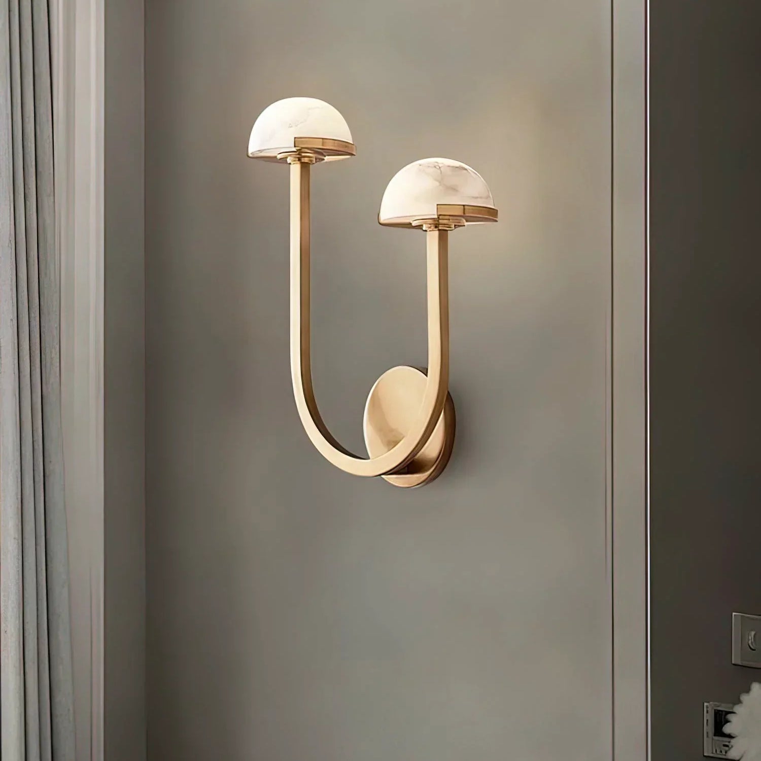 Alabaster Mushroom Wall Lamp