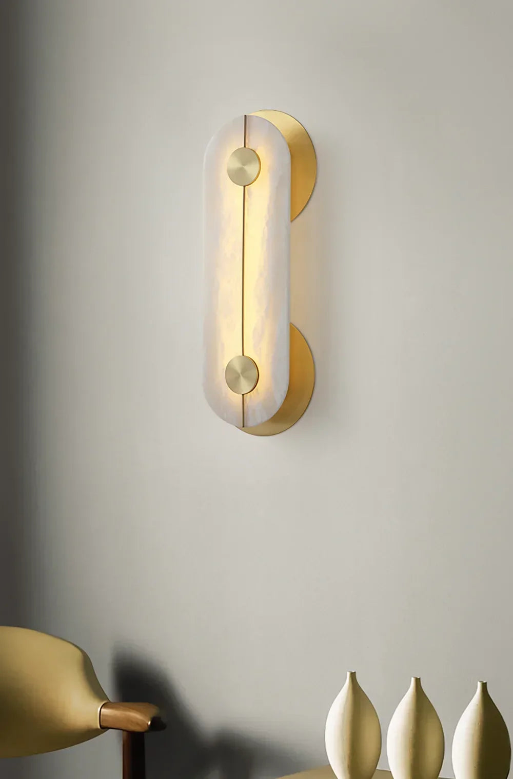 Alabaster Obvara Ovale Wandleuchte