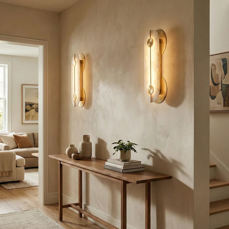 Alabaster Obvara Ovale Wandleuchte