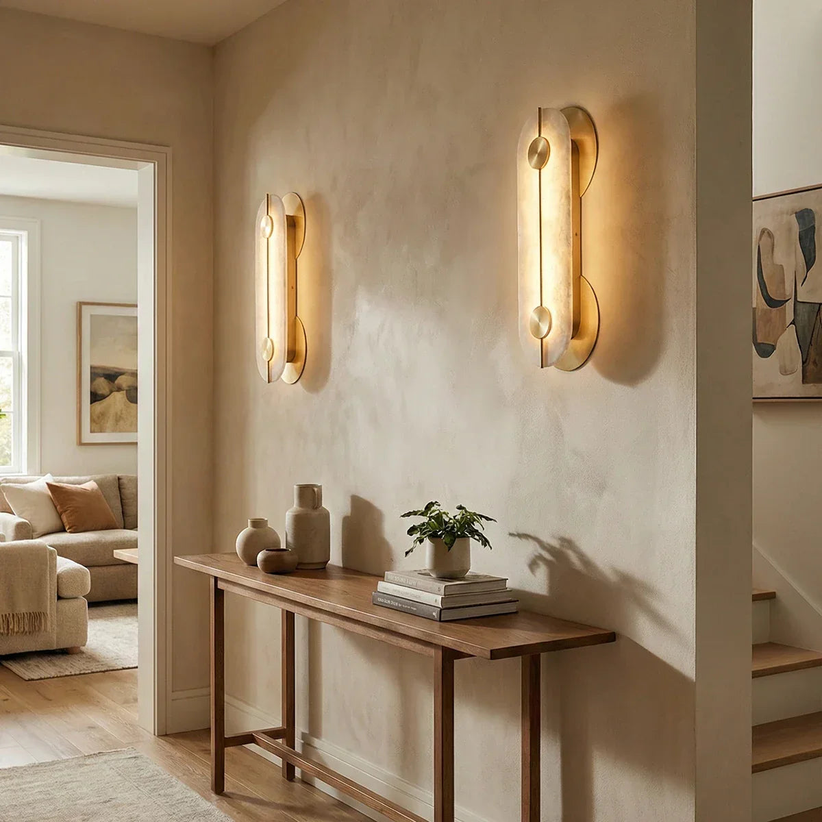 Alabaster Obvara Ovale Wandleuchte