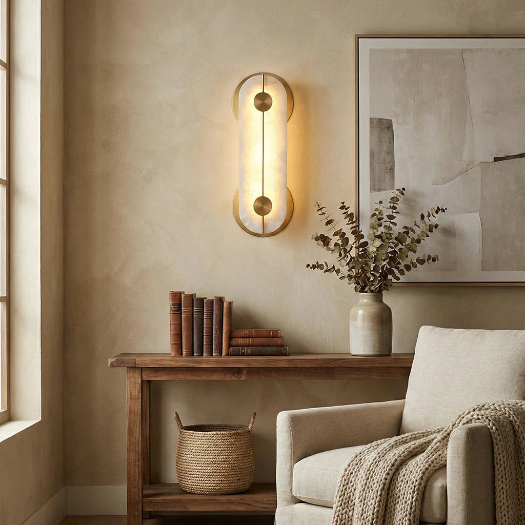 Alabaster Obvara Oval Wall Light
