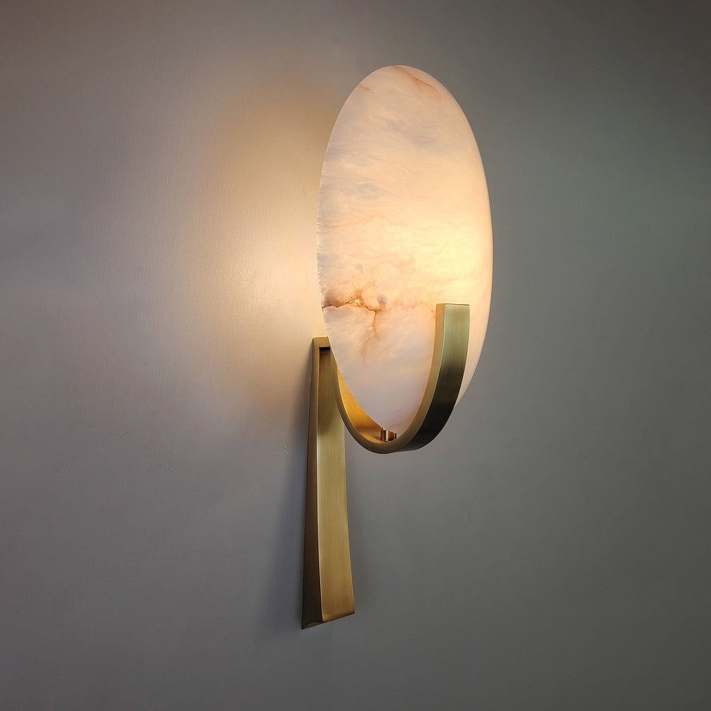 Alabaster Oval Wall Sconce