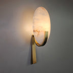 Ovale Wandleuchte aus Alabaster